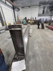 Structural steel beam to support new mezzanine renovation in local library.