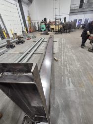 Structural steel beam to support new mezzanine renovation in local library.